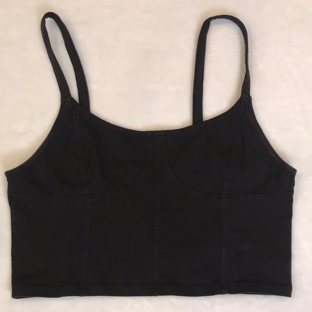 American Eagle Black Crop Tank Top Small GUC